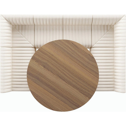 Augustine Dining Banquette by Four Hands in capri oatmeal. Made from 100% polyester, 80% polyurethane foam, 20% polyester fiber in a modern style.