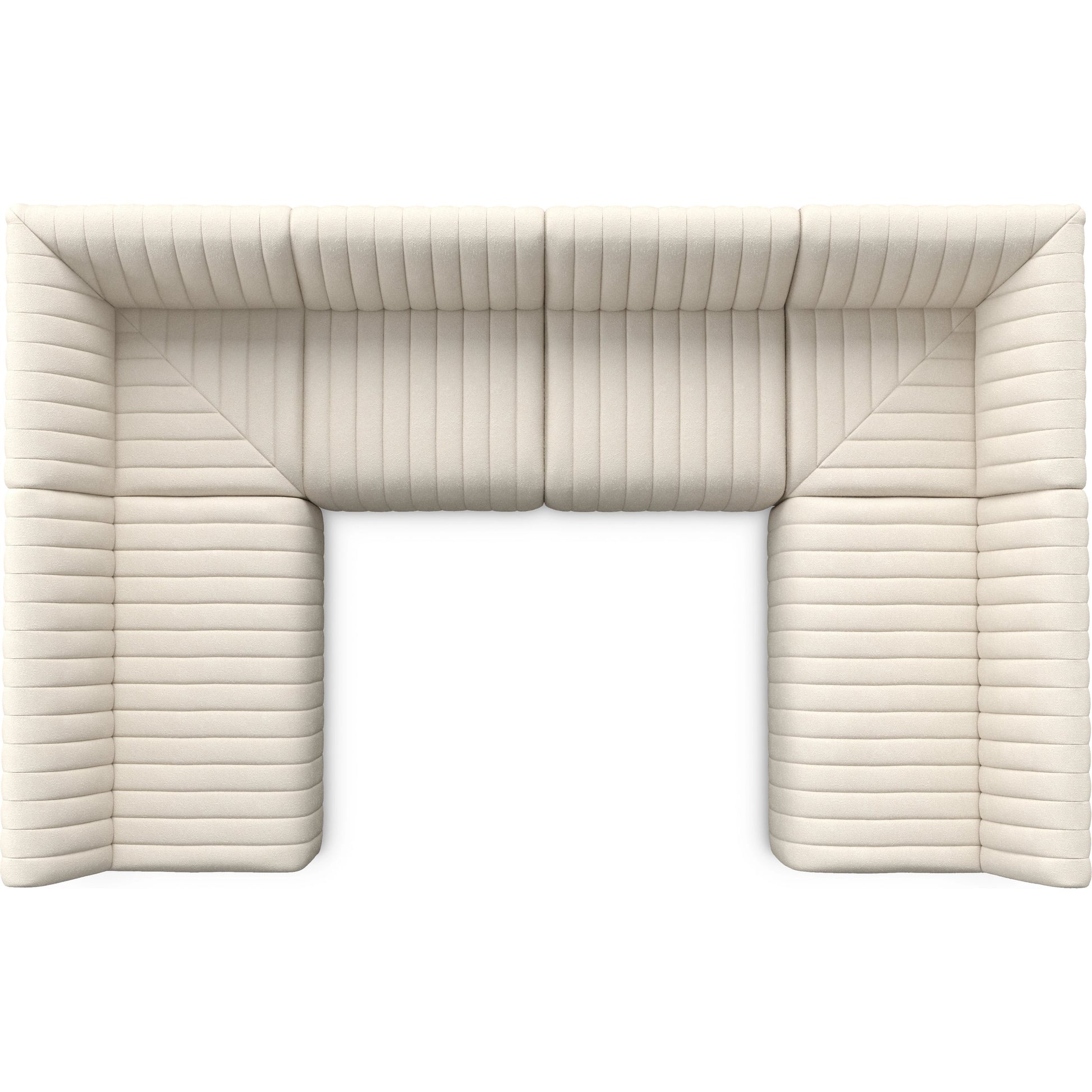 Augustine Dining Banquette by Four Hands in capri oatmeal. Made from 100% polyester, 80% polyurethane foam, 20% polyester fiber in a modern style.
