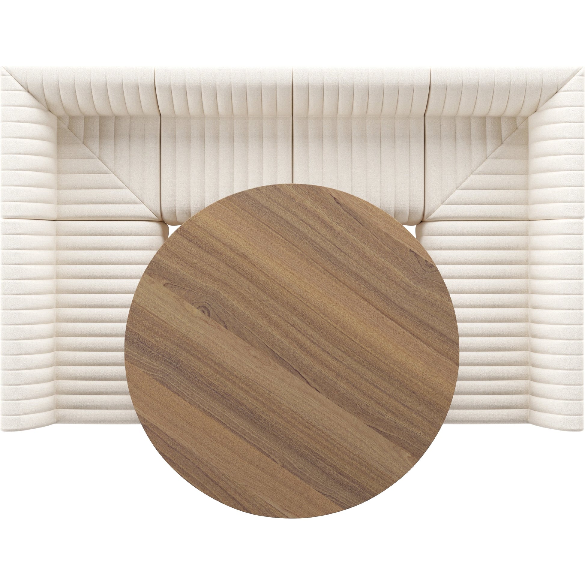 Augustine Dining Banquette by Four Hands in capri oatmeal. Made from 100% polyester, 80% polyurethane foam, 20% polyester fiber in a modern style.