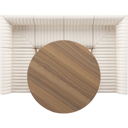 Augustine Dining Banquette by Four Hands in capri oatmeal. Made from 100% polyester, 80% polyurethane foam, 20% polyester fiber in a modern style.