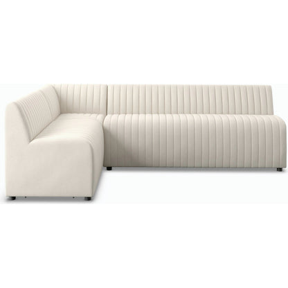 Augustine Dining Banquette by Four Hands in capri oatmeal. Made from 100% polyester, 80% polyurethane foam, 20% polyester fiber in a modern style.