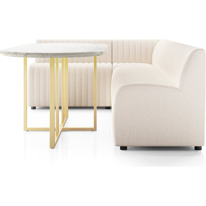 Augustine Dining Banquette by Four Hands in capri oatmeal. Made from 100% polyester, 80% polyurethane foam, 20% polyester fiber in a modern style.
