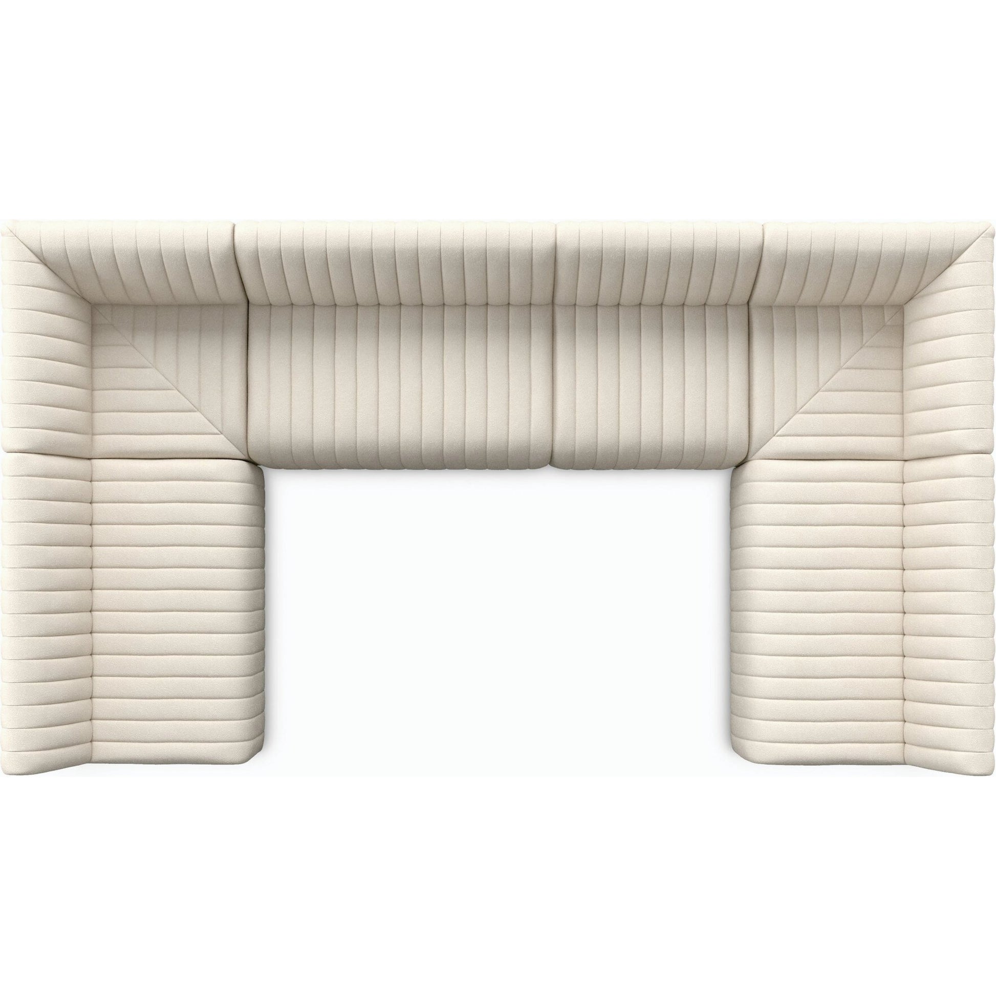 Augustine Dining Banquette by Four Hands in capri oatmeal. Made from 100% polyester, 80% polyurethane foam, 20% polyester fiber in a modern style.