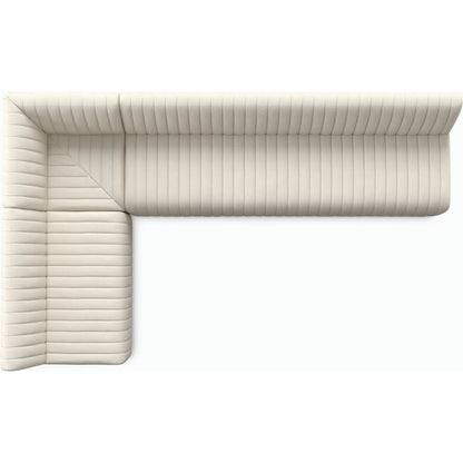 Augustine Dining Banquette by Four Hands in capri oatmeal. Made from 100% polyester, 80% polyurethane foam, 20% polyester fiber in a modern style.