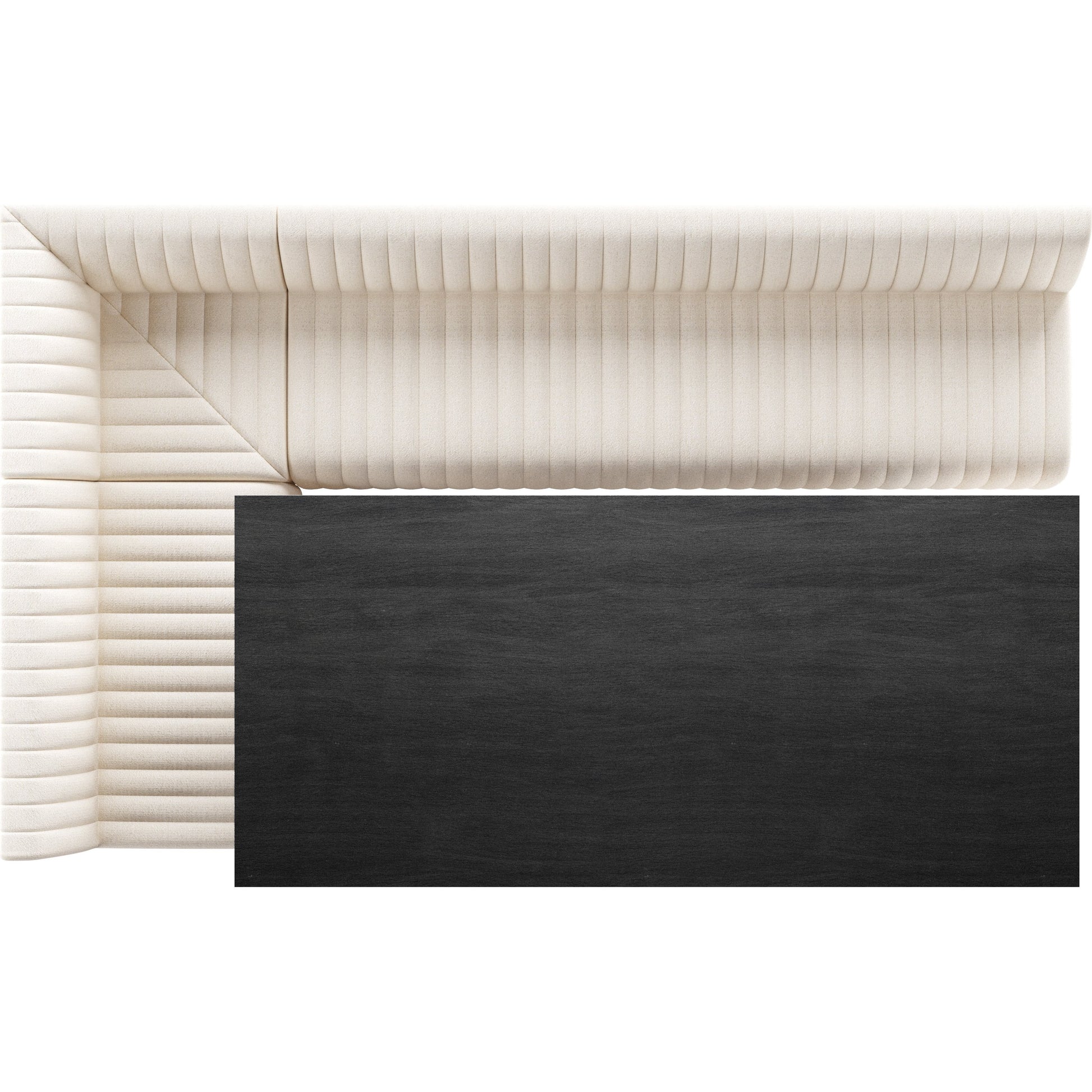 Augustine Dining Banquette by Four Hands in capri oatmeal. Made from 100% polyester, 80% polyurethane foam, 20% polyester fiber in a modern style.