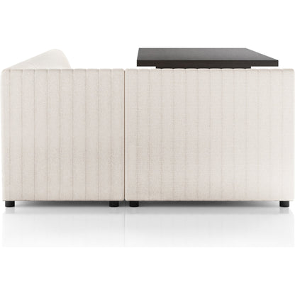 Augustine Dining Banquette by Four Hands in capri oatmeal. Made from 100% polyester, 80% polyurethane foam, 20% polyester fiber in a modern style.