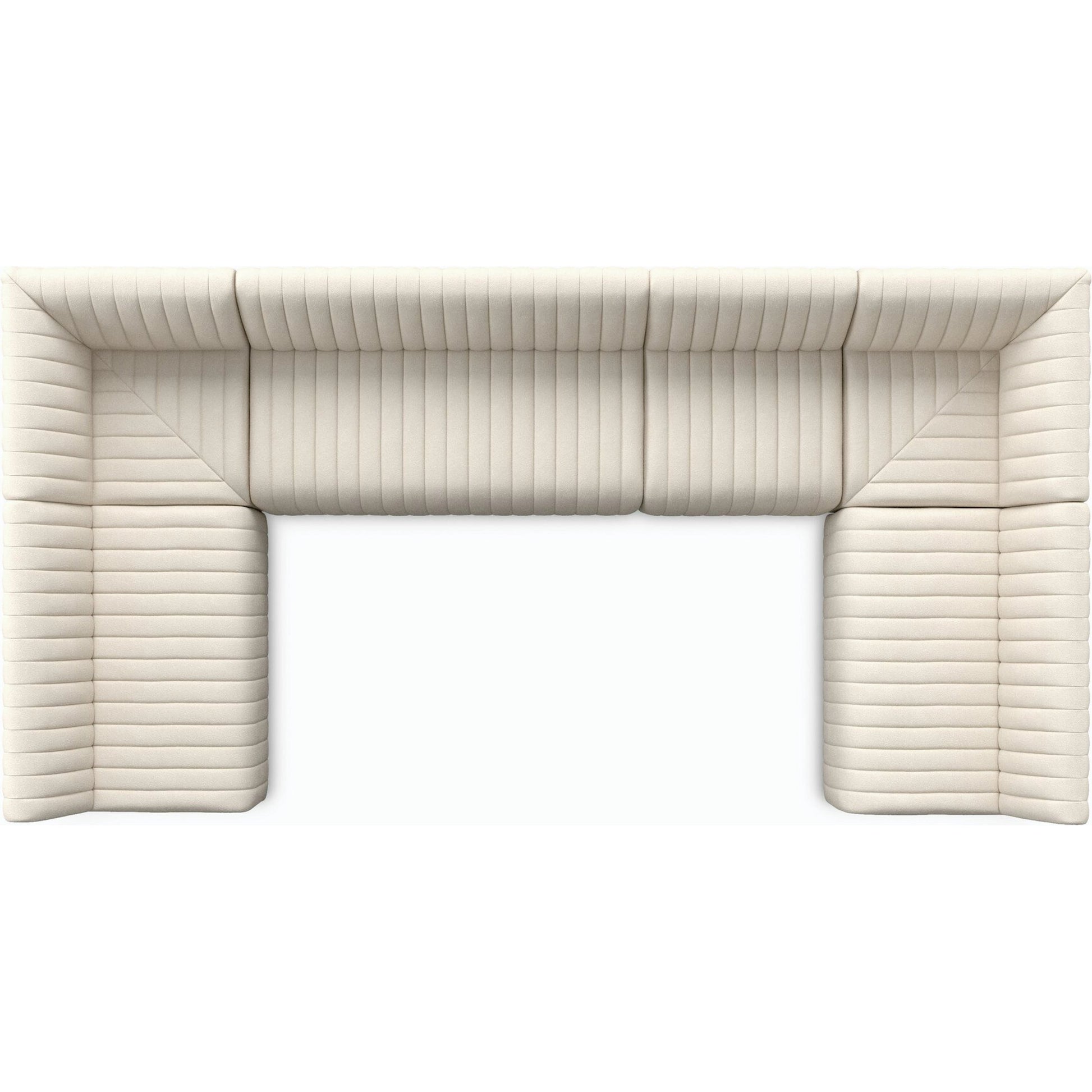 Augustine Dining Banquette by Four Hands in capri oatmeal. Made from 100% polyester, 80% polyurethane foam, 20% polyester fiber in a modern style.