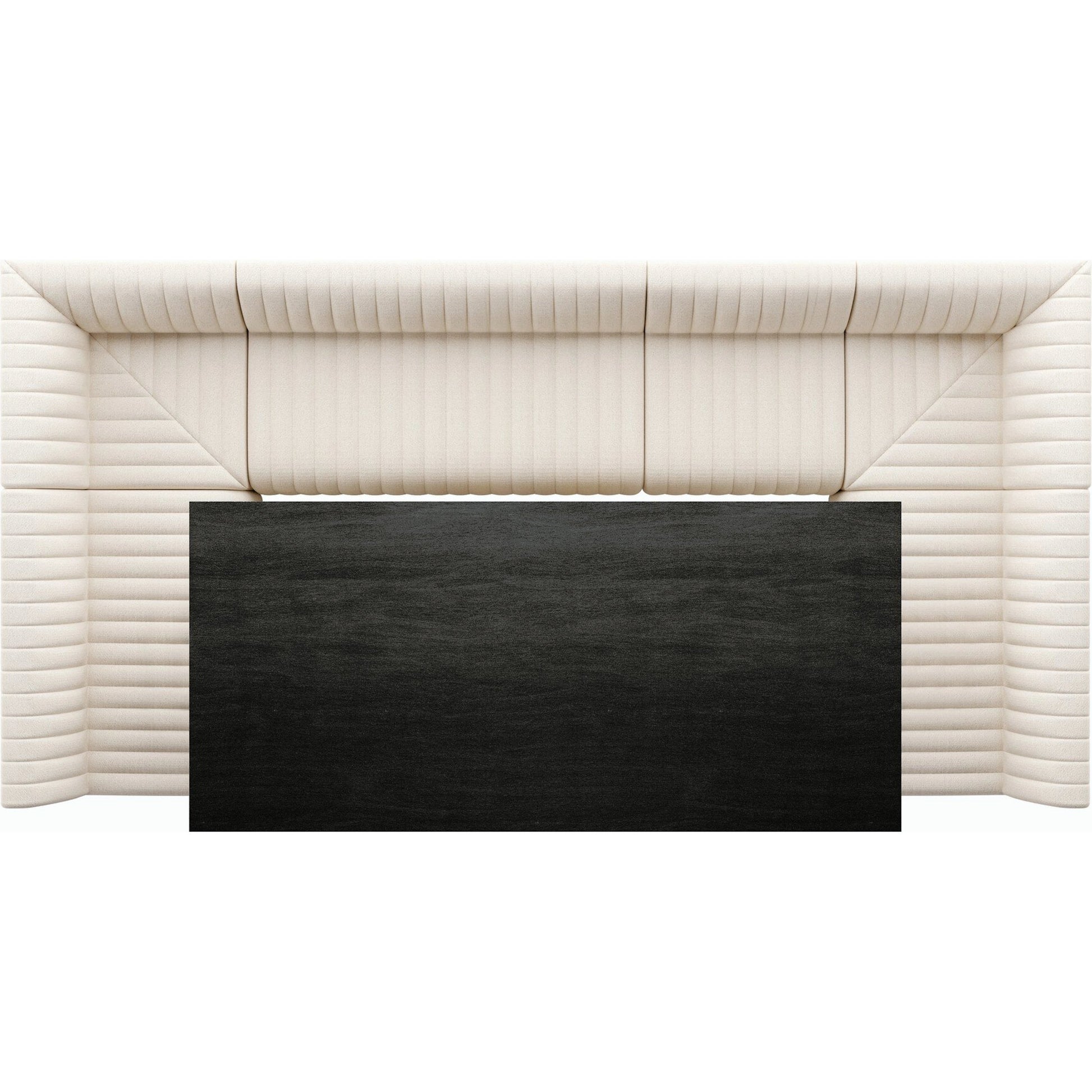 Augustine Dining Banquette by Four Hands in capri oatmeal. Made from 100% polyester, 80% polyurethane foam, 20% polyester fiber in a modern style.