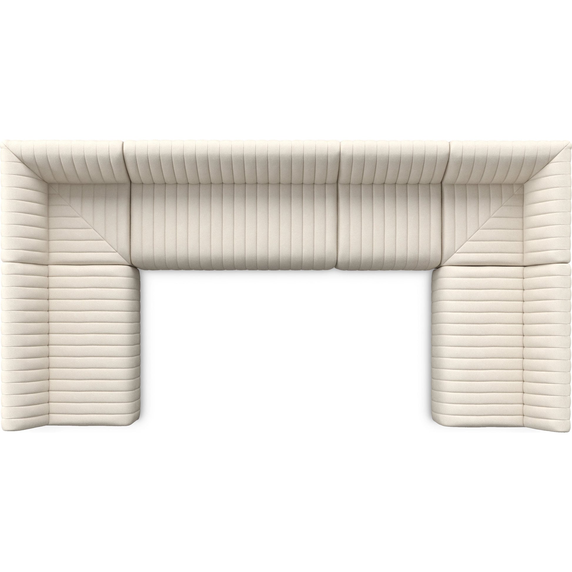 Augustine Dining Banquette by Four Hands in capri oatmeal. Made from 100% polyester, 80% polyurethane foam, 20% polyester fiber in a modern style.
