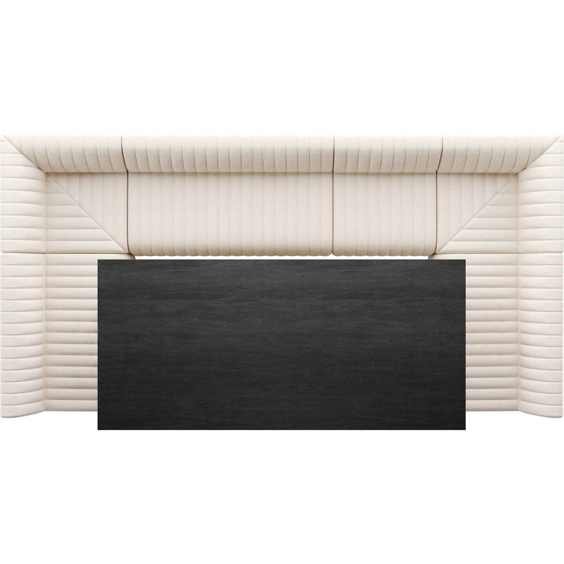 Augustine Dining Banquette by Four Hands in capri oatmeal. Made from 100% polyester, 80% polyurethane foam, 20% polyester fiber in a modern style.