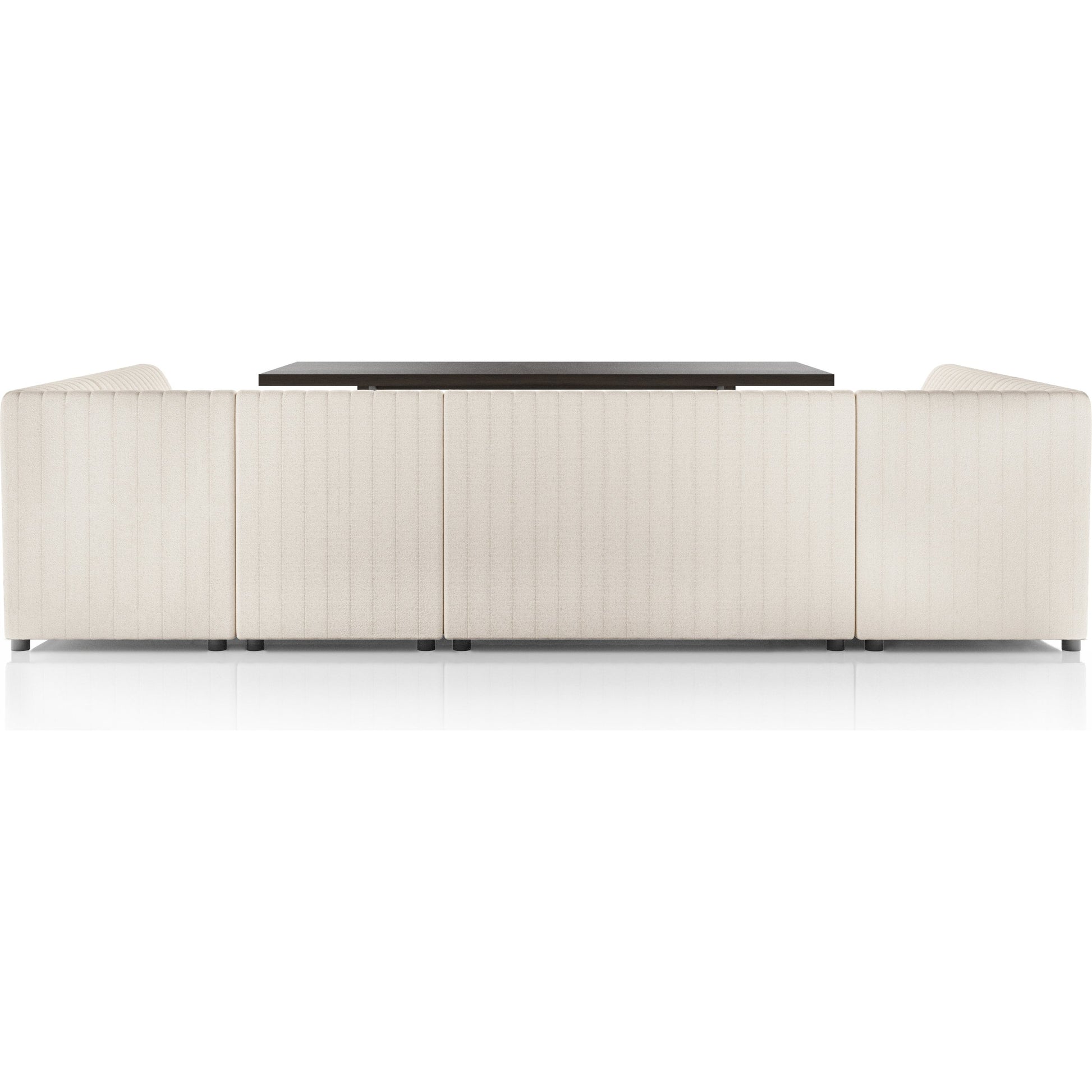 Augustine Dining Banquette by Four Hands in capri oatmeal. Made from 100% polyester, 80% polyurethane foam, 20% polyester fiber in a modern style.