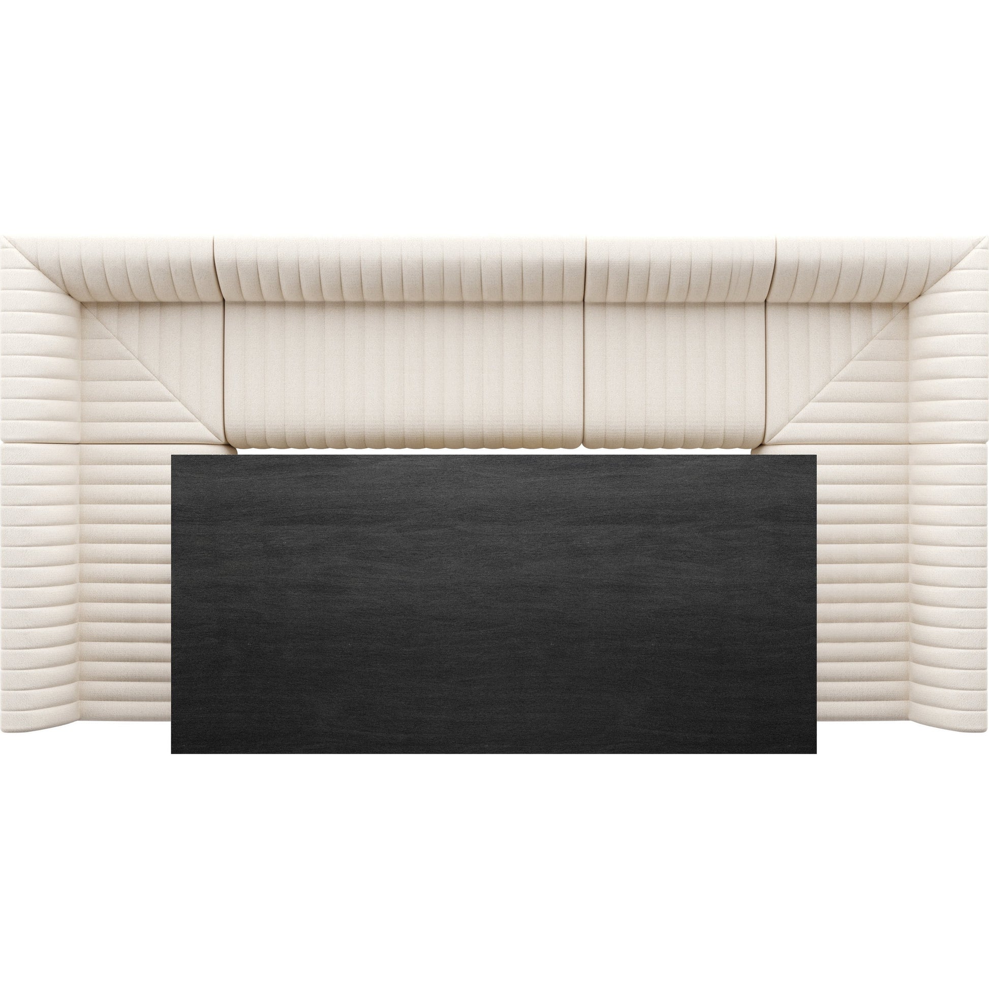 Augustine Dining Banquette by Four Hands in capri oatmeal. Made from 100% polyester, 80% polyurethane foam, 20% polyester fiber in a modern style.