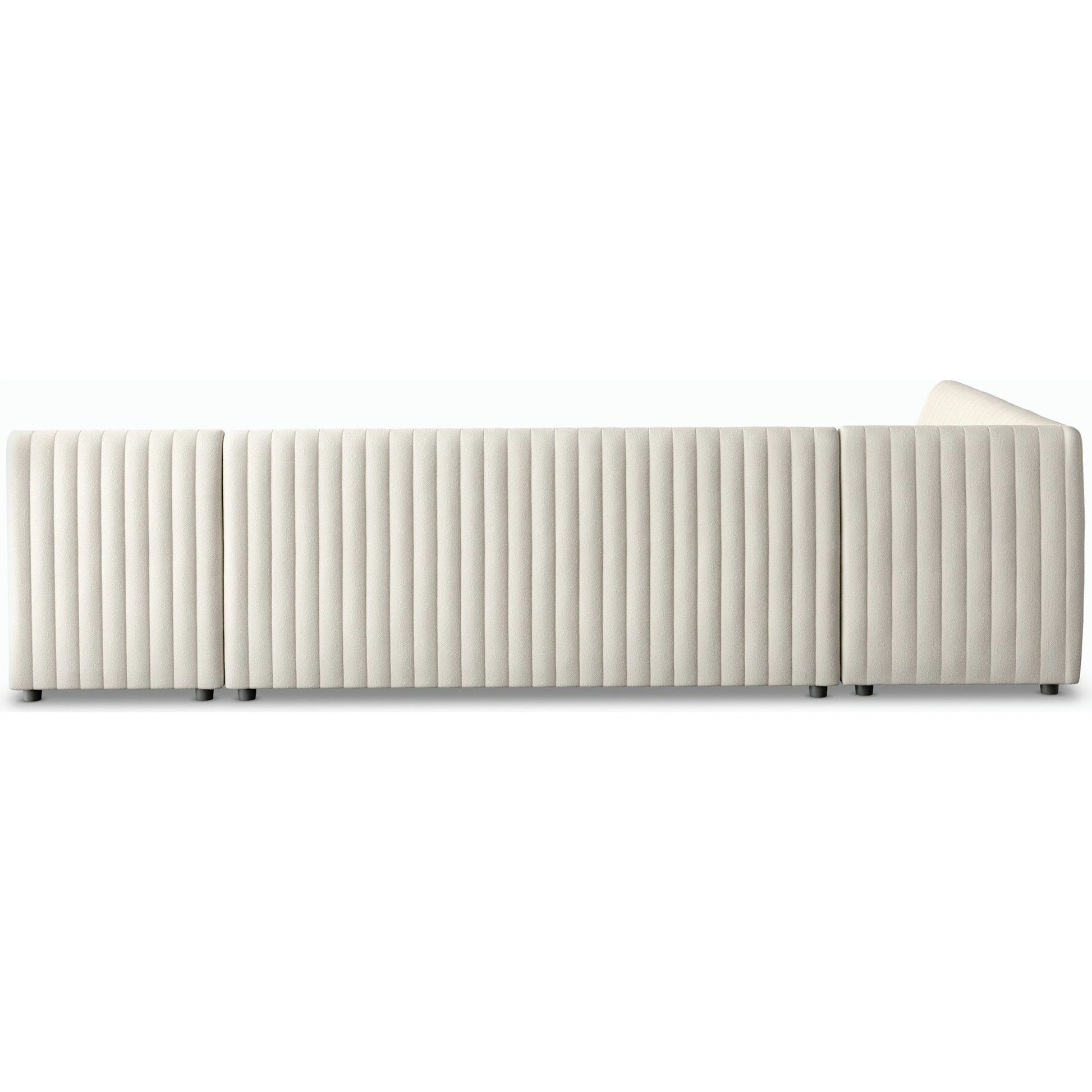 Augustine Dining Banquette by Four Hands in capri oatmeal. Made from 100% polyester, 80% polyurethane foam, 20% polyester fiber in a modern style.