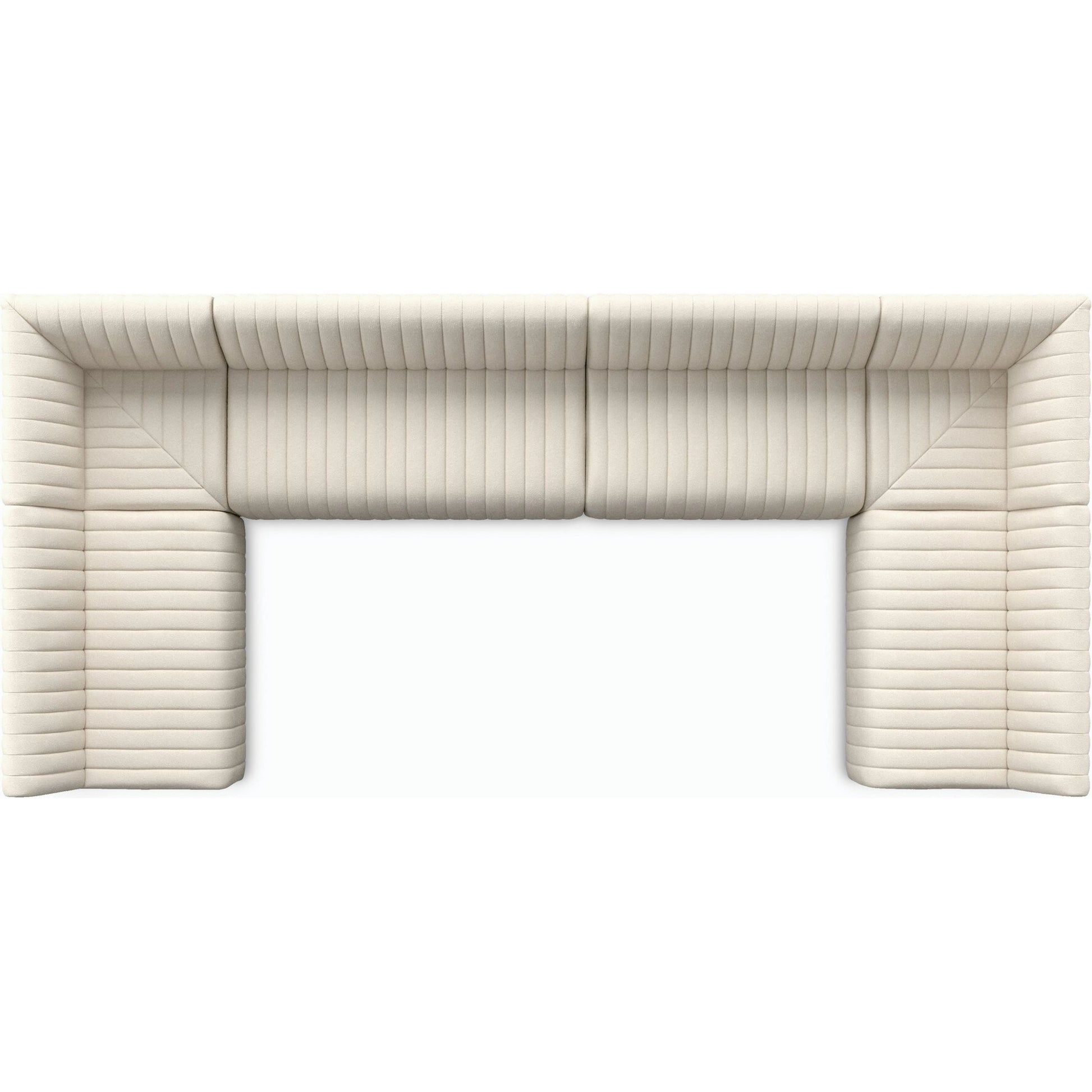 Augustine Dining Banquette by Four Hands in capri oatmeal. Made from 100% polyester, 80% polyurethane foam, 20% polyester fiber in a modern style.