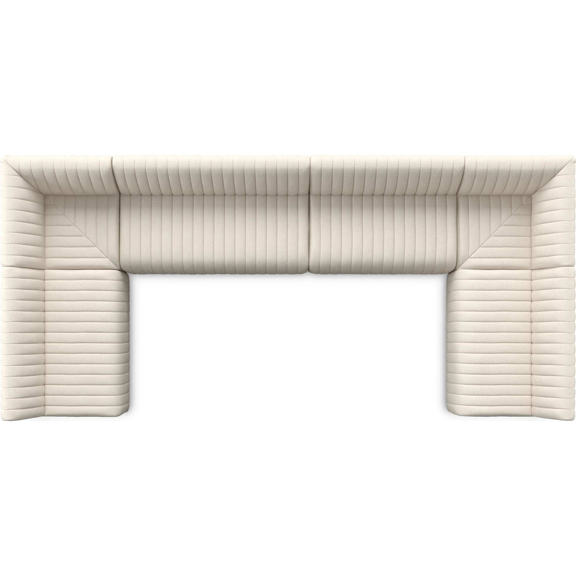 Augustine Dining Banquette by Four Hands in capri oatmeal. Made from 100% polyester, 80% polyurethane foam, 20% polyester fiber in a modern style.