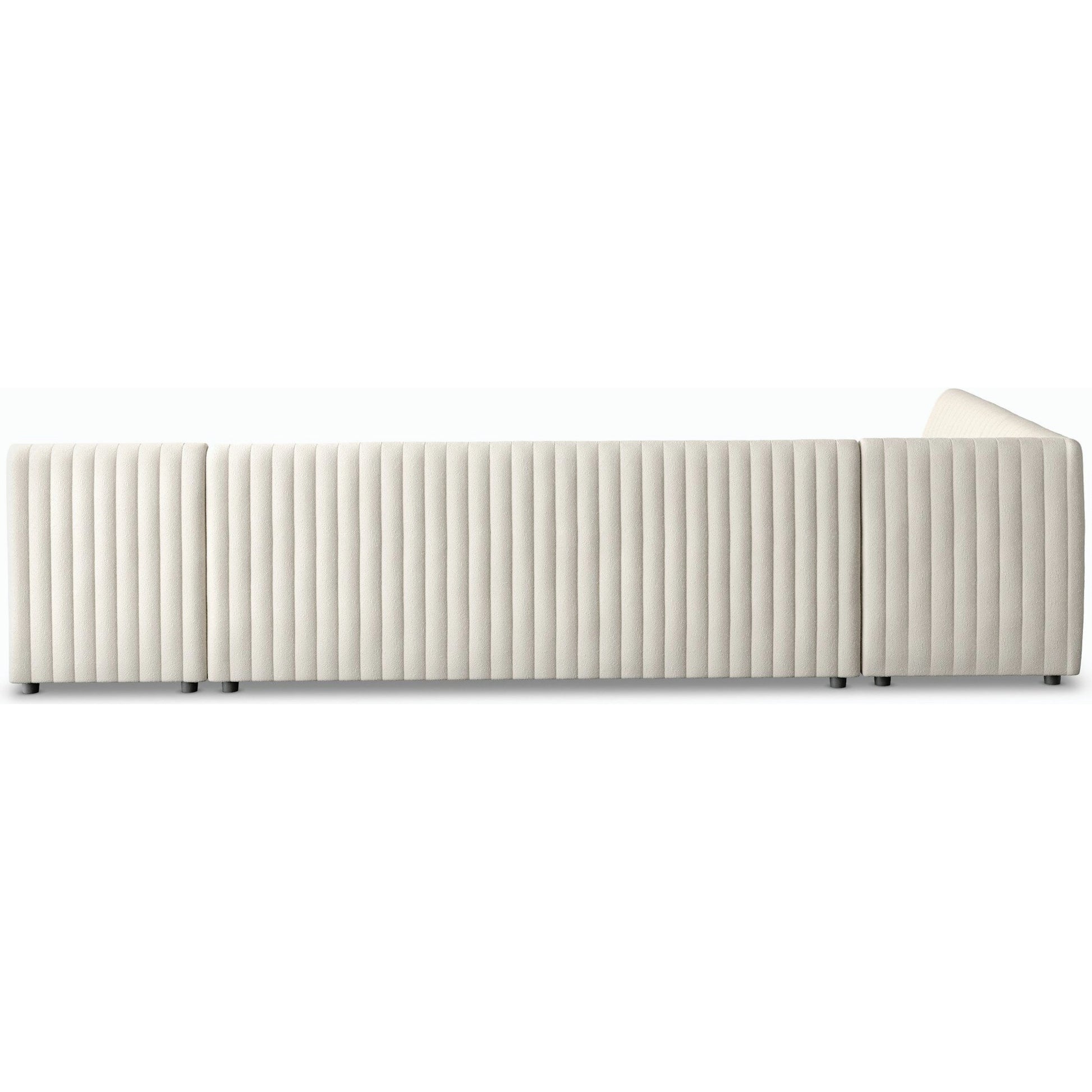 Augustine Dining Banquette by Four Hands in capri oatmeal. Made from 100% polyester, 80% polyurethane foam, 20% polyester fiber in a modern style.