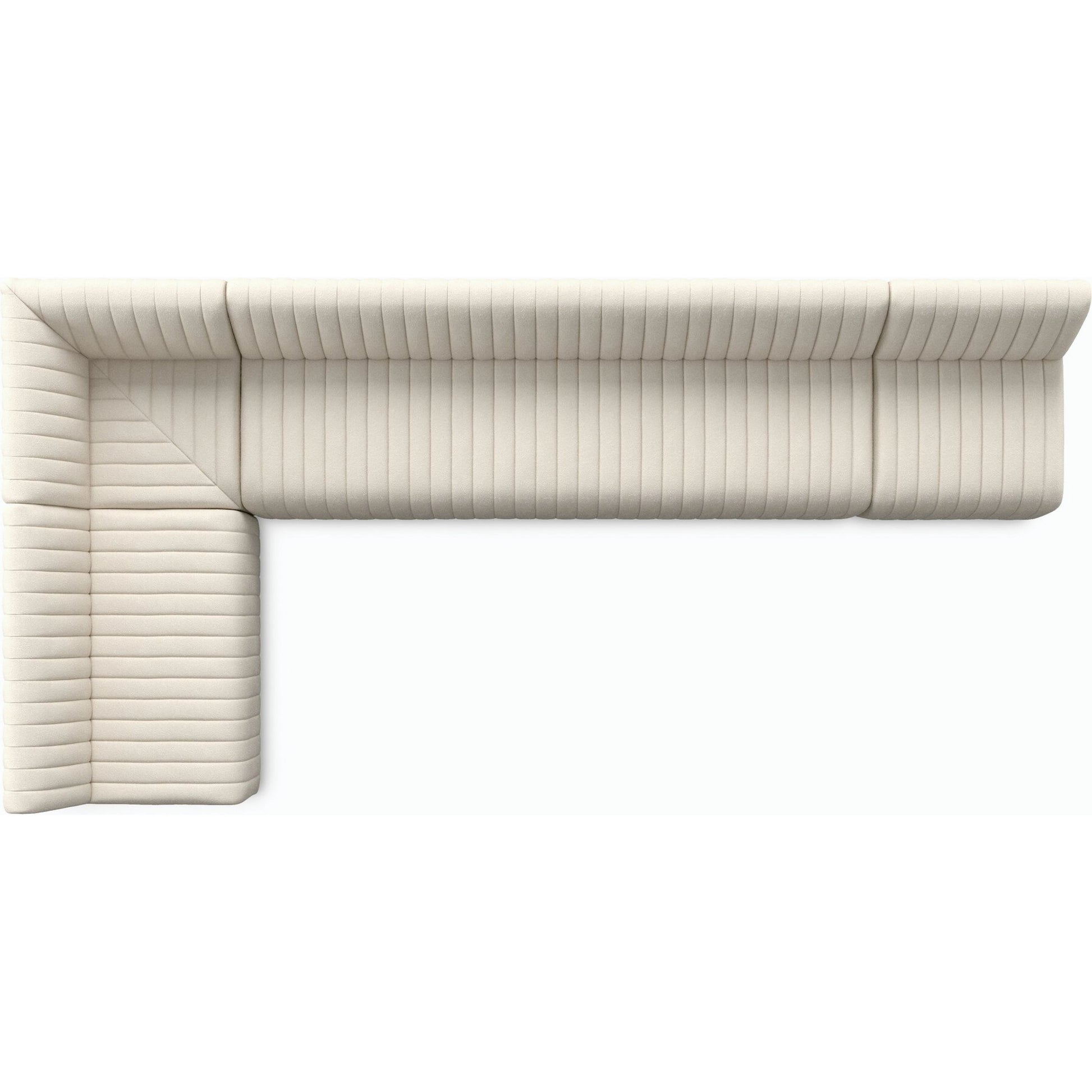 Augustine Dining Banquette by Four Hands in capri oatmeal. Made from 100% polyester, 80% polyurethane foam, 20% polyester fiber in a modern style.