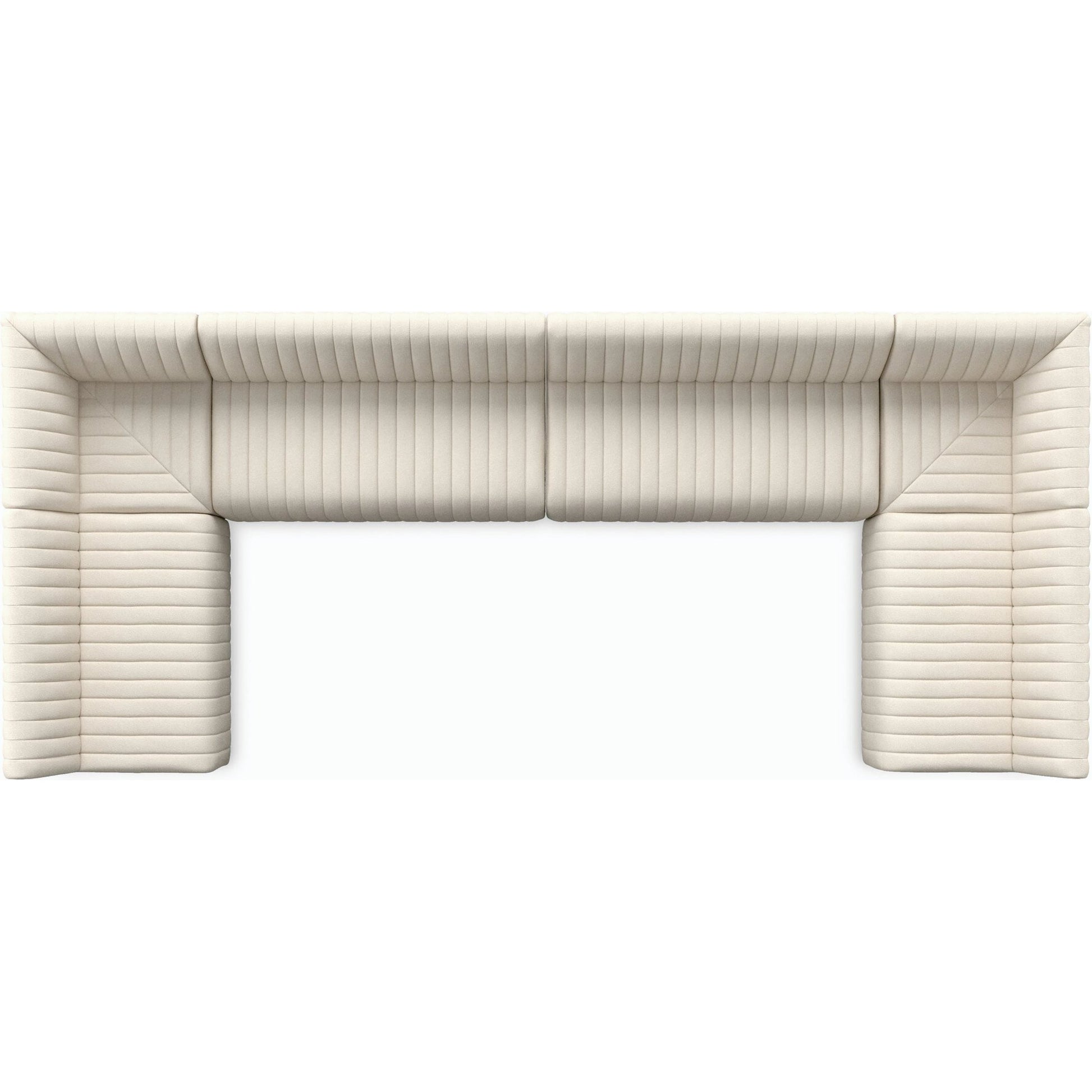 Augustine Dining Banquette by Four Hands in capri oatmeal. Made from 100% polyester, 80% polyurethane foam, 20% polyester fiber in a modern style.