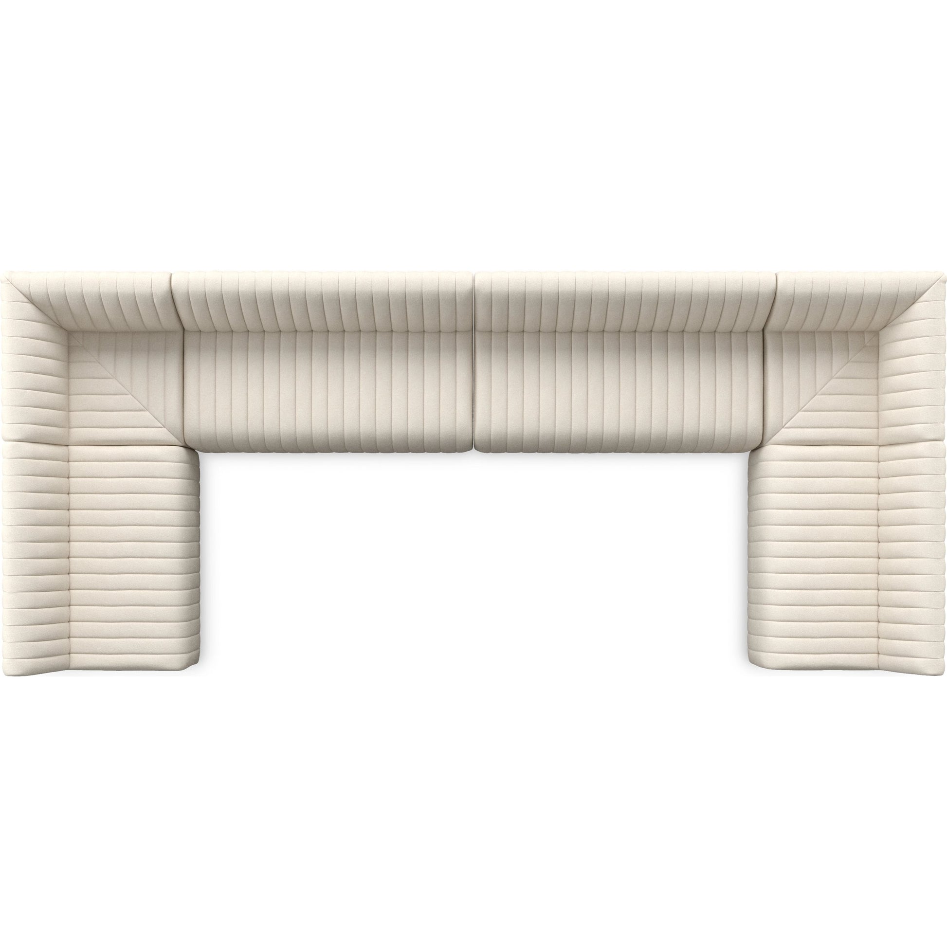 Augustine Dining Banquette by Four Hands in capri oatmeal. Made from 100% polyester, 80% polyurethane foam, 20% polyester fiber in a modern style.