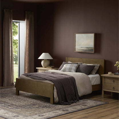 Meadow Bed by Four Hands in tawny oak. Made from oak veneer in a modern style.