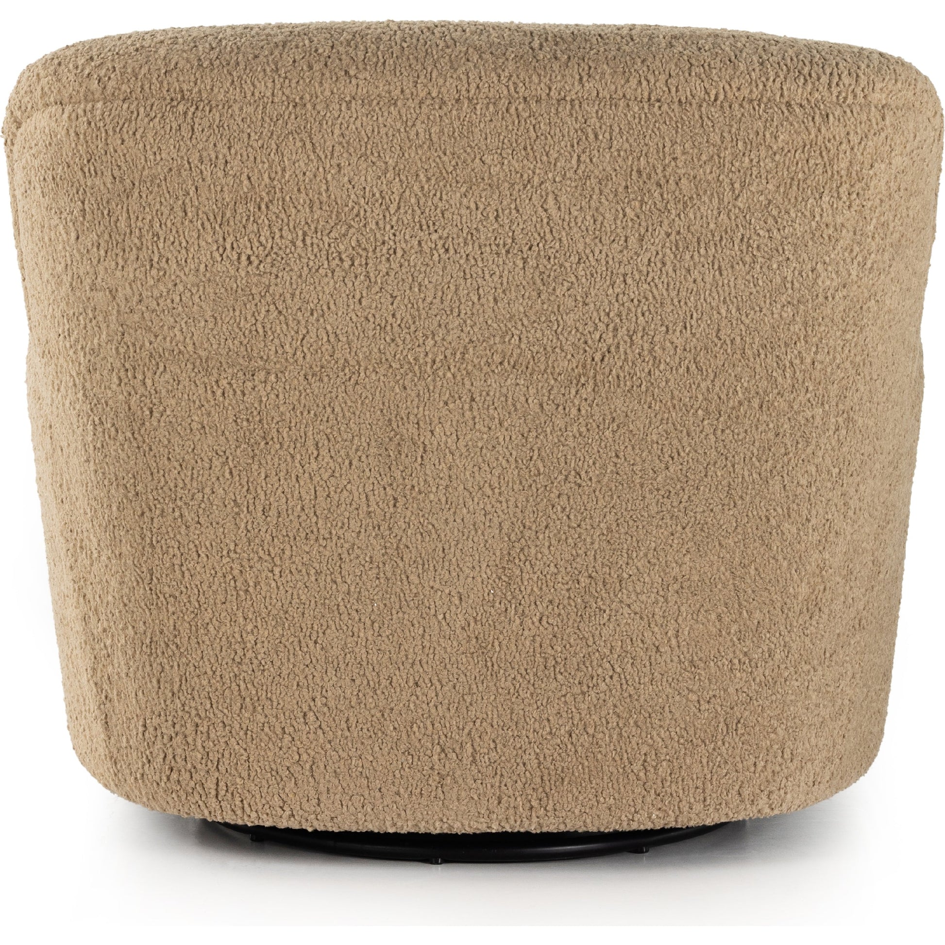 Kadon Swivel Chair by Four Hands in sheepskin camel. Made from 100% polyester, eucalyptus plywood, 100% polypropylene in a modern style.