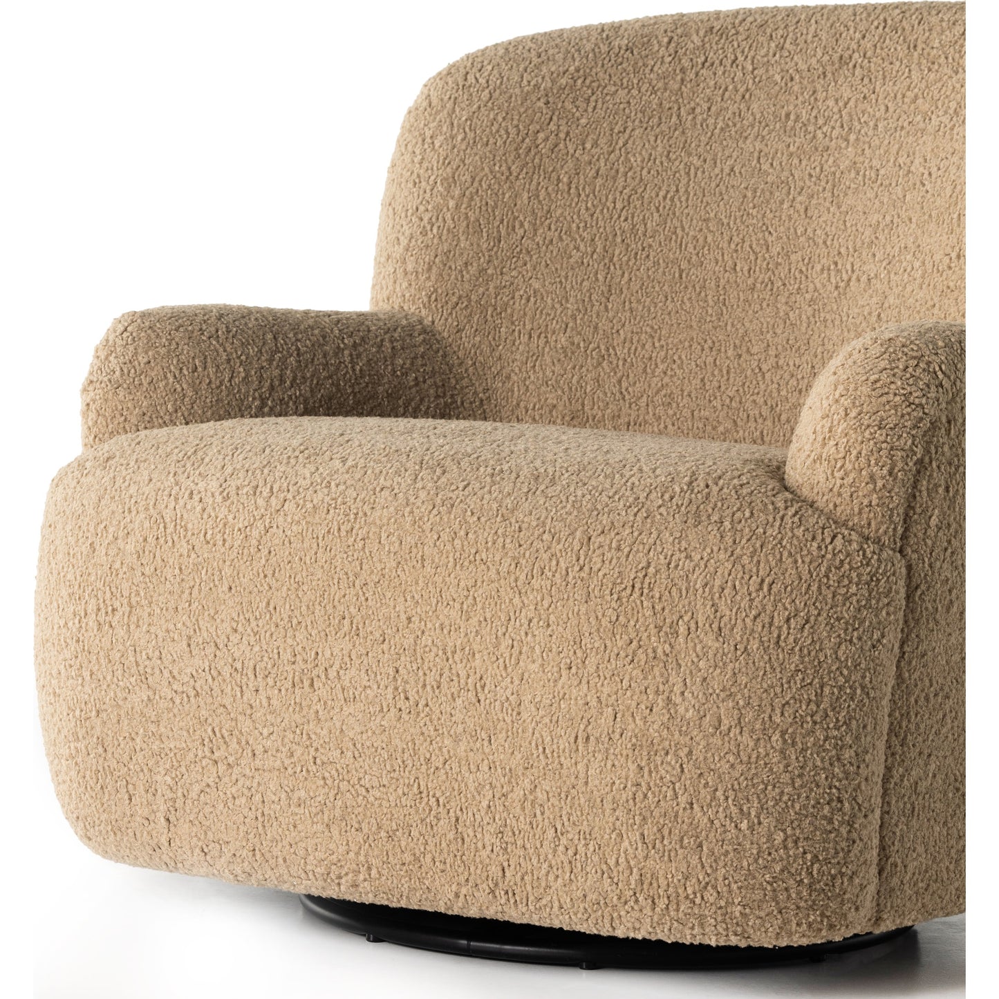 010 SI-1902880 | Additional Silo | Kadon Swivel Chair by Four Hands in sheepskin camel. Made from 100% polyester, eucalyptus plywood, 100% polypropylene in a modern style.