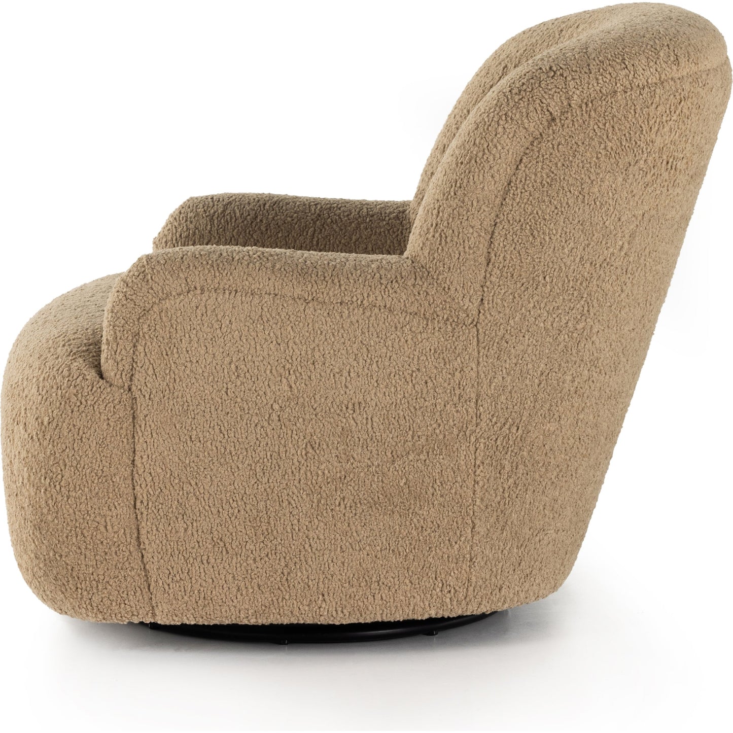 004 SI-1902880 | Additional Silo | Kadon Swivel Chair by Four Hands in sheepskin camel. Made from 100% polyester, eucalyptus plywood, 100% polypropylene in a modern style.