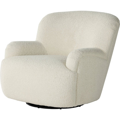 Kadon Swivel Chair by Four Hands in sheepskin camel. Made from 100% polyester, eucalyptus plywood, 100% polypropylene in a modern style.