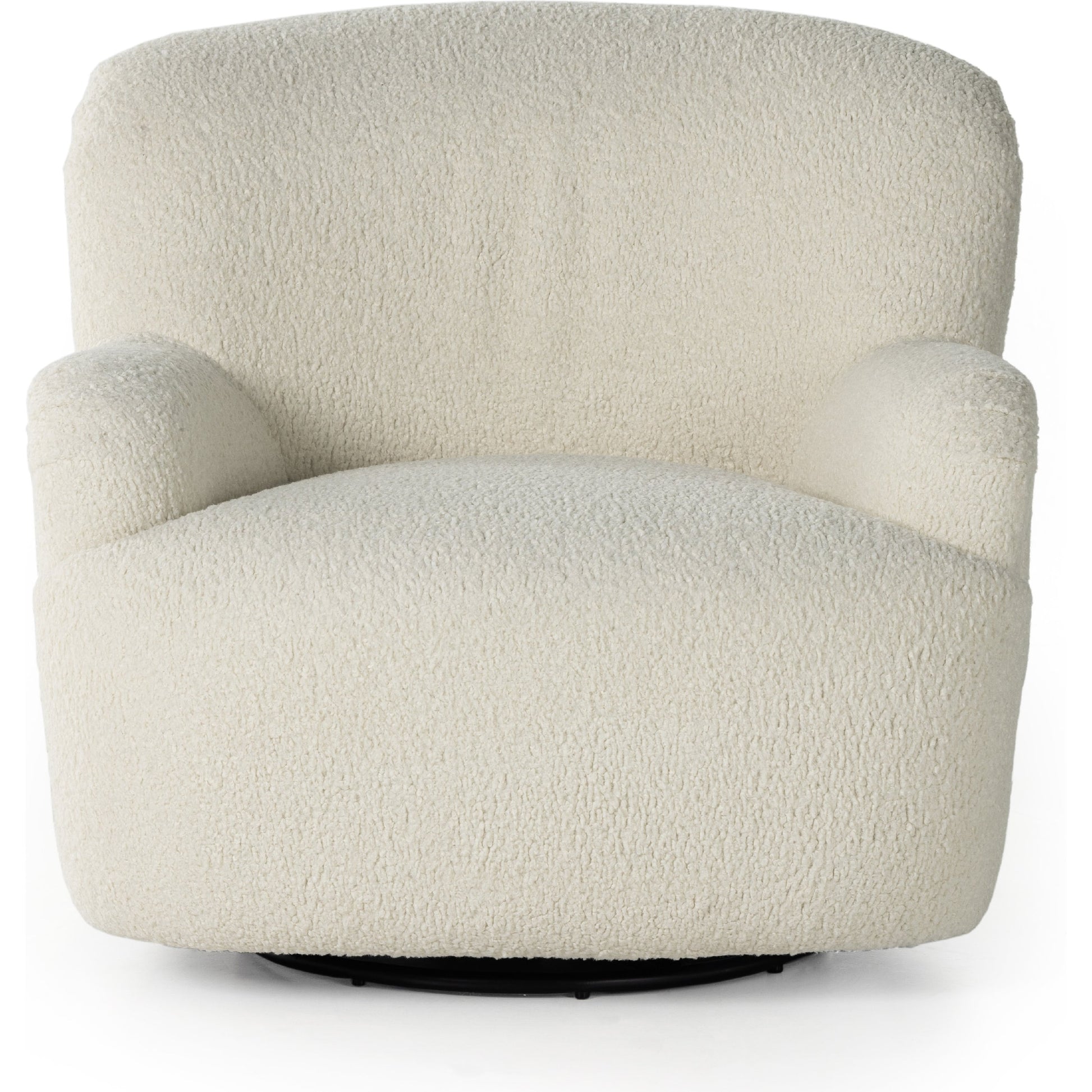 Kadon Swivel Chair by Four Hands in sheepskin camel. Made from 100% polyester, eucalyptus plywood, 100% polypropylene in a modern style.