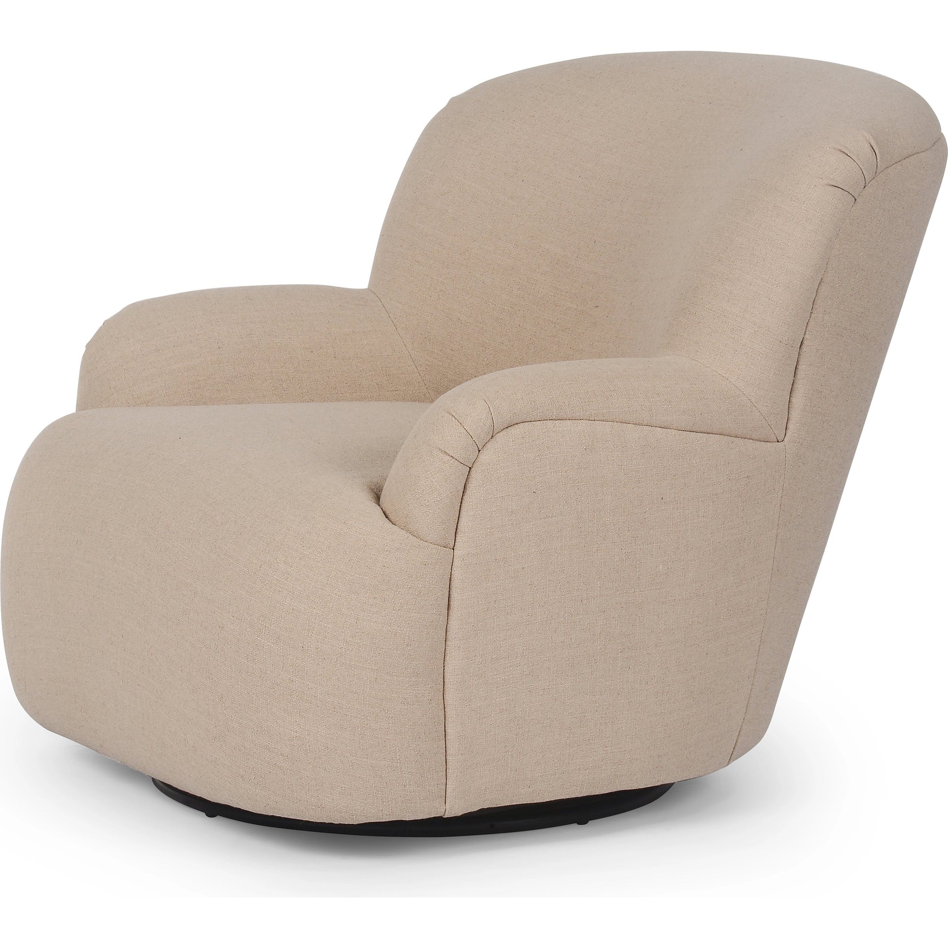 Kadon Swivel Chair by Four Hands in sheepskin camel. Made from 100% polyester, eucalyptus plywood, 100% polypropylene in a modern style.