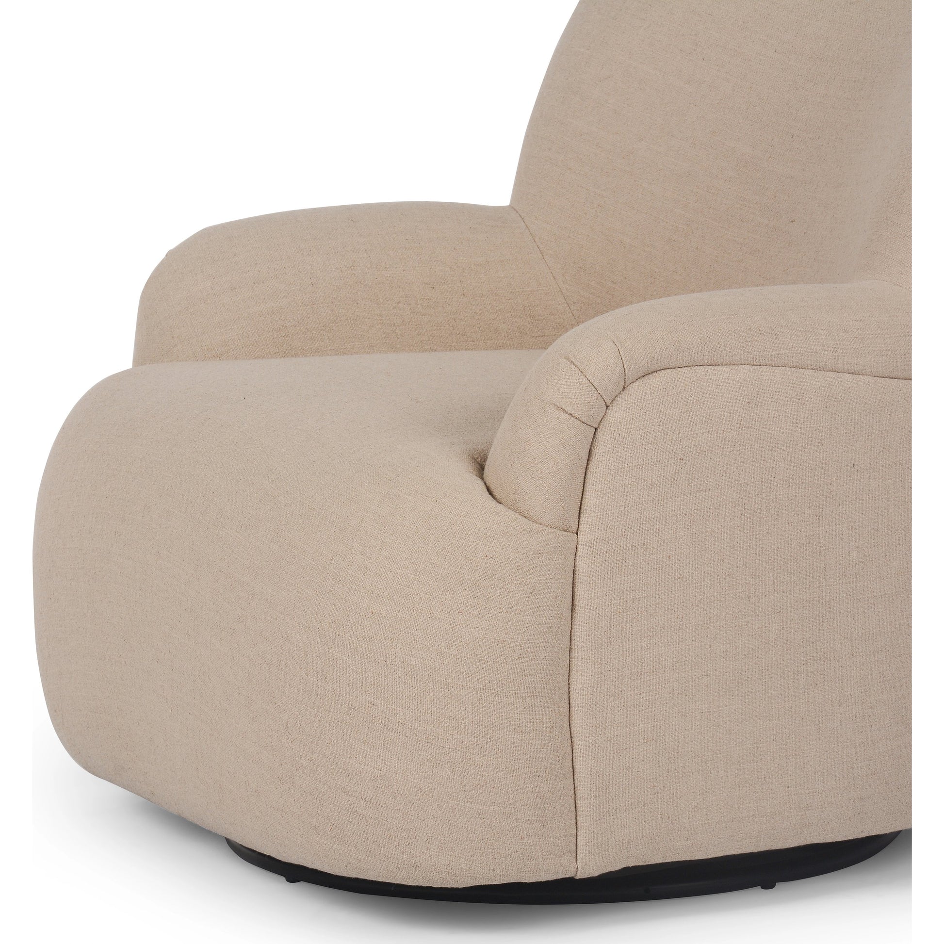 Kadon Swivel Chair by Four Hands in sheepskin camel. Made from 100% polyester, eucalyptus plywood, 100% polypropylene in a modern style.