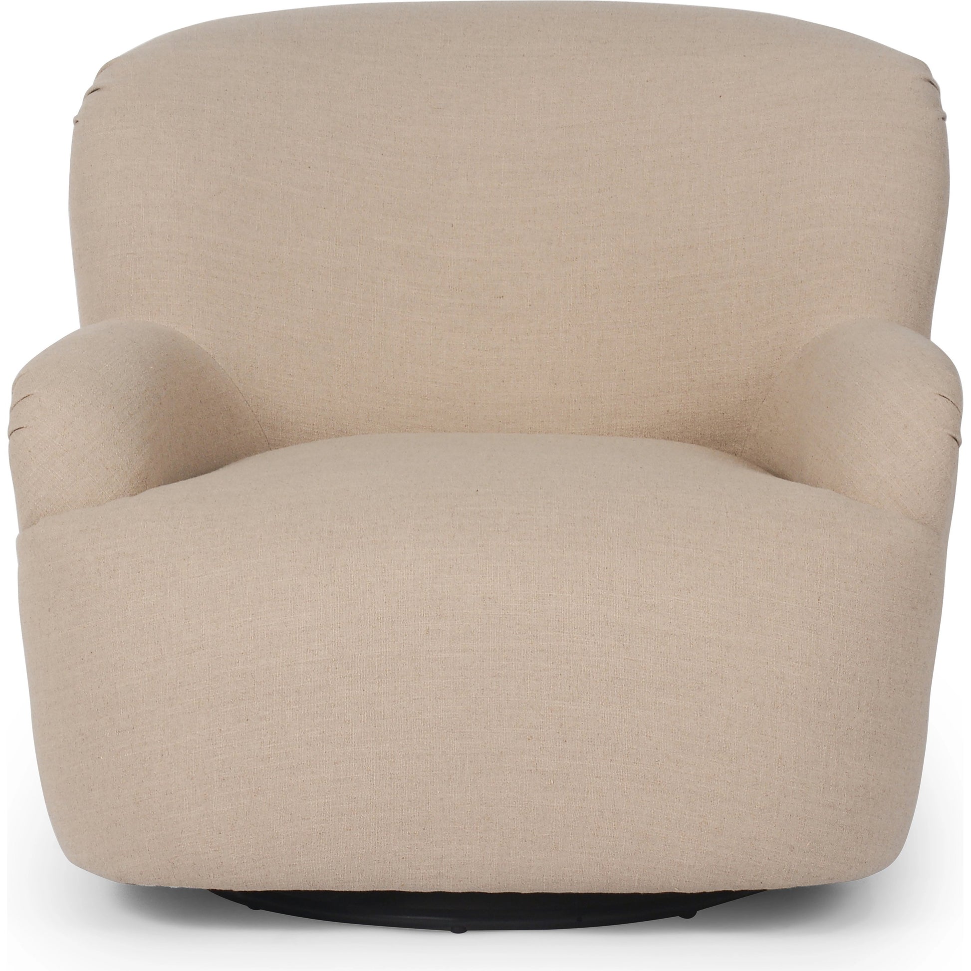 Kadon Swivel Chair by Four Hands in sheepskin camel. Made from 100% polyester, eucalyptus plywood, 100% polypropylene in a modern style.