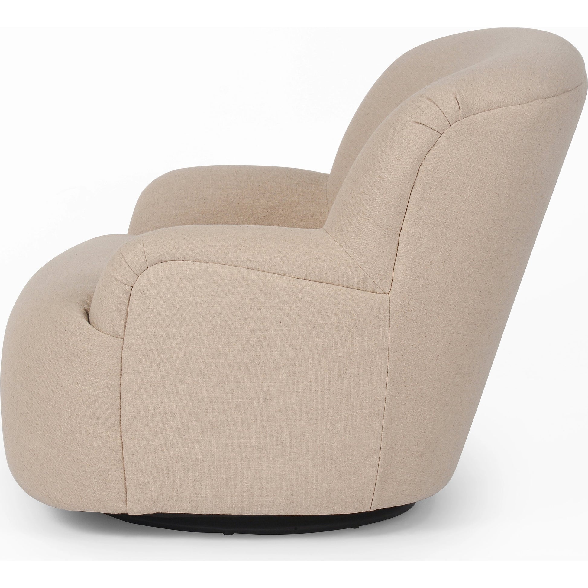 Kadon Swivel Chair by Four Hands in sheepskin camel. Made from 100% polyester, eucalyptus plywood, 100% polypropylene in a modern style.