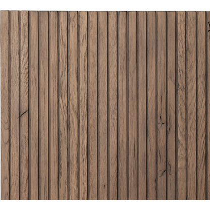 Leo Bed by Four Hands in rustic grey. Made from thick oak veneer, solid oak in a modern style.
