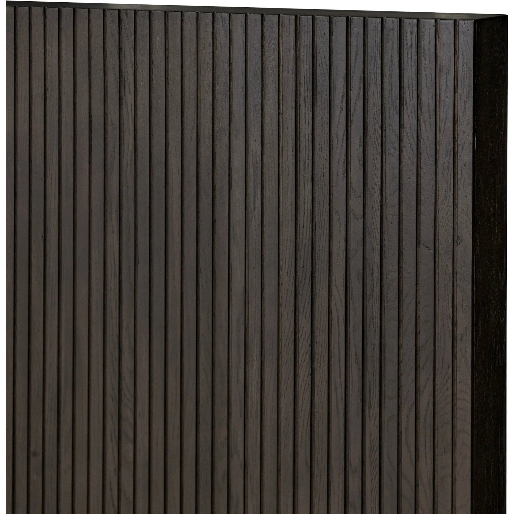 Leo Bed by Four Hands in smoked black, smoked black veneer. Made from solid oak, thick oak veneer in a unique style.