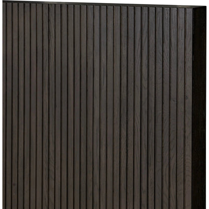 Leo Bed by Four Hands in smoked black, smoked black veneer. Made from solid oak, thick oak veneer in a unique style.