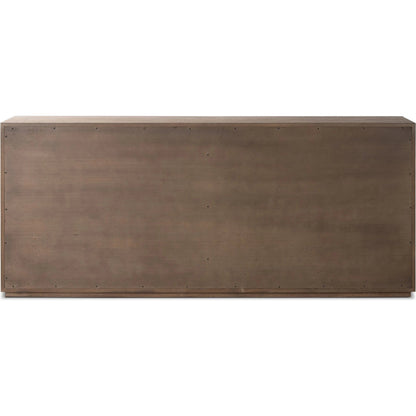 Leo 6 Drawer Dresser by Four Hands in rustic grey. Made from solid oak, thick oak veneer in a modern style.