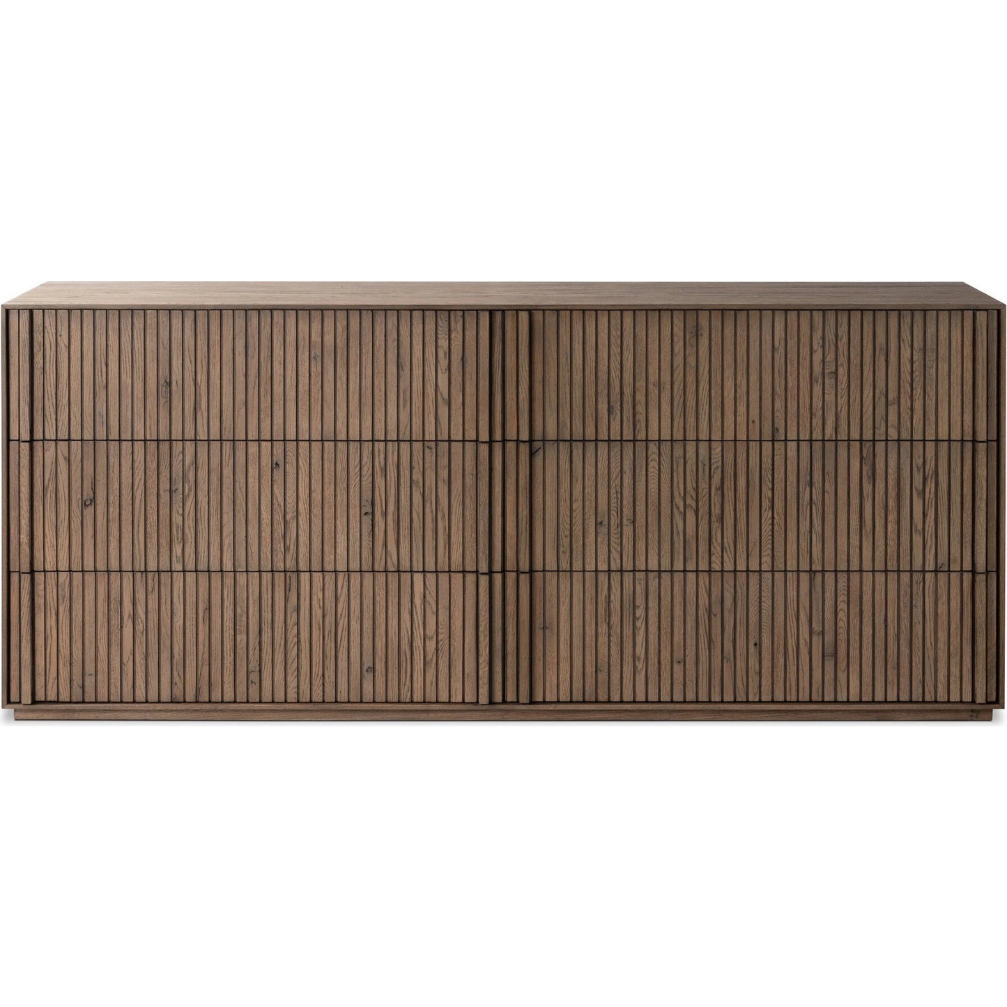 002 SI-2137456 | Additional Silo | Leo 6 Drawer Dresser by Four Hands in rustic grey. Made from solid oak, thick oak veneer in a modern style.
