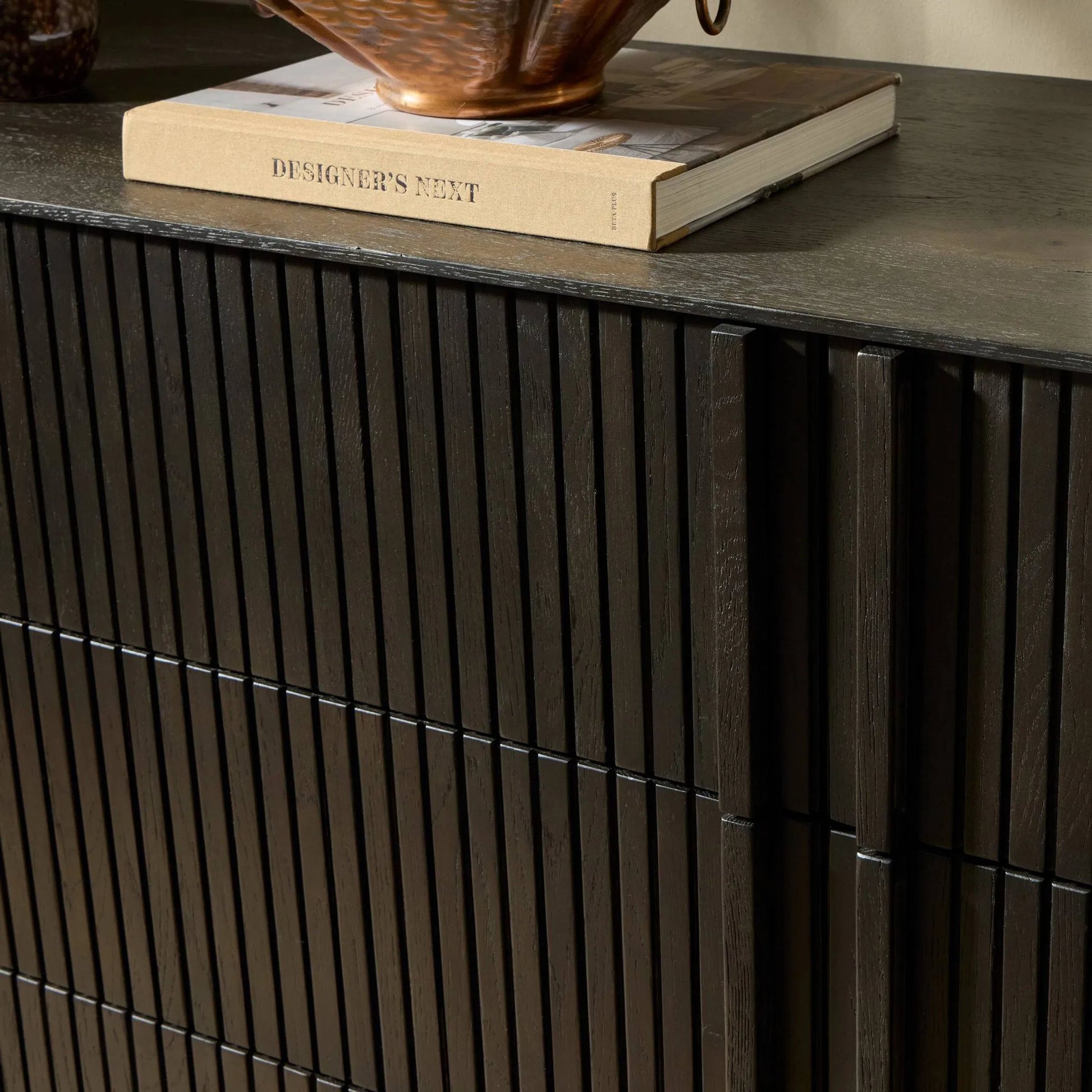 Leo 6 Drawer Dresser by Four Hands. Made from solid oak, thick oak veneer in a modern style.