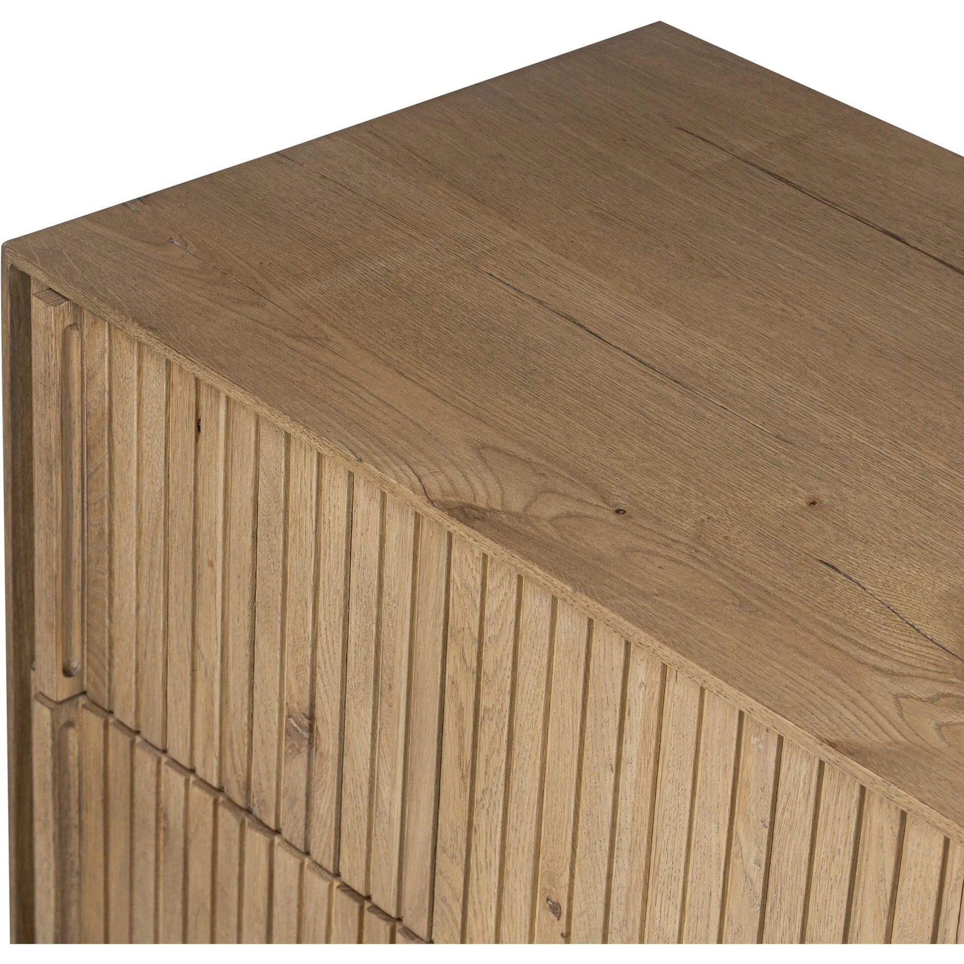 Leo 6 Drawer Dresser by Four Hands in rustic light natural oak, rustic light natural oak veneer. Made from solid oak, thick oak veneer in a transitional style.