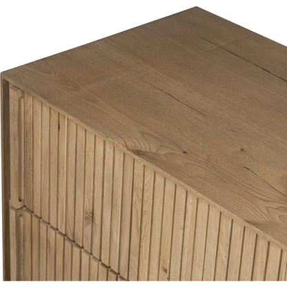 Leo 6 Drawer Dresser by Four Hands in rustic light natural oak, rustic light natural oak veneer. Made from solid oak, thick oak veneer in a transitional style.