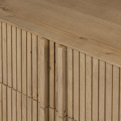 Leo 6 Drawer Dresser by Four Hands in rustic light natural oak, rustic light natural oak veneer. Made from solid oak, thick oak veneer in a transitional style.