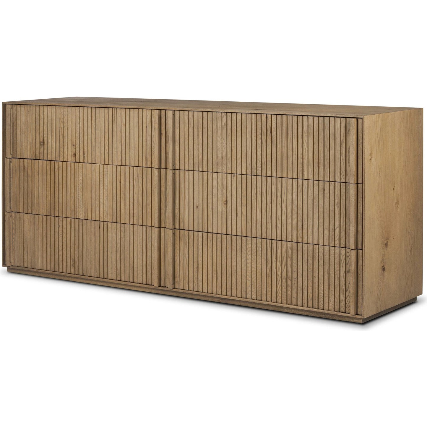 001 SI-2519225 | Primary Silo | Leo 6 Drawer Dresser by Four Hands in rustic light natural oak, rustic light natural oak veneer. Made from solid oak, thick oak veneer in a transitional style.