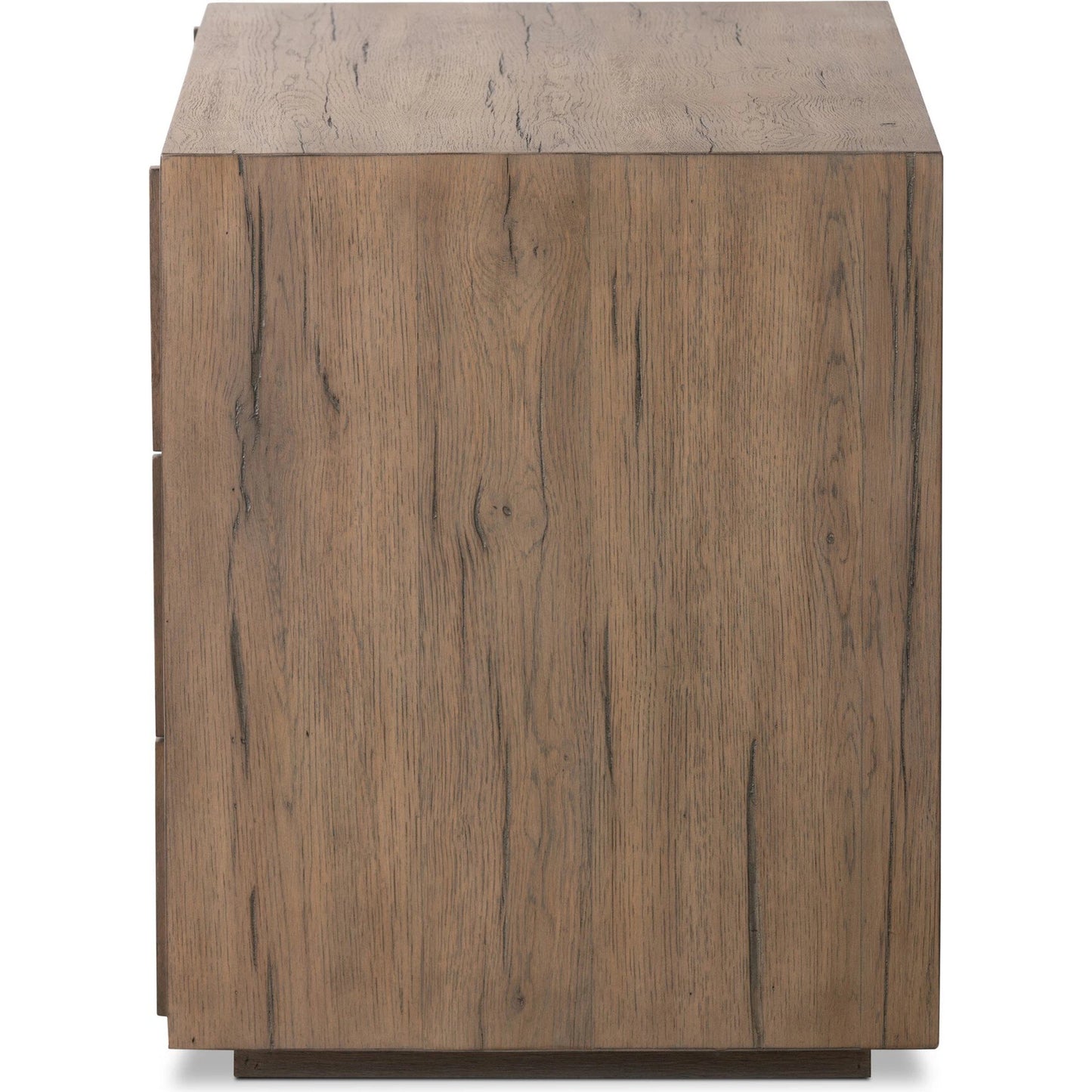 003 SI-2137463 | Additional Silo | Leo Nightstand by Four Hands in rustic grey. Made from solid oak, thick oak veneer in a modern style.