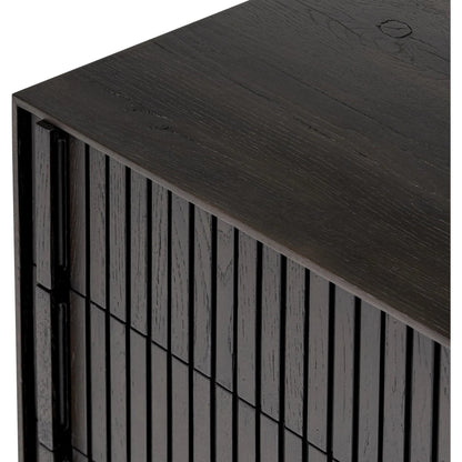 Leo Nightstand by Four Hands. Made from thick oak veneer, solid oak in a transitional style.