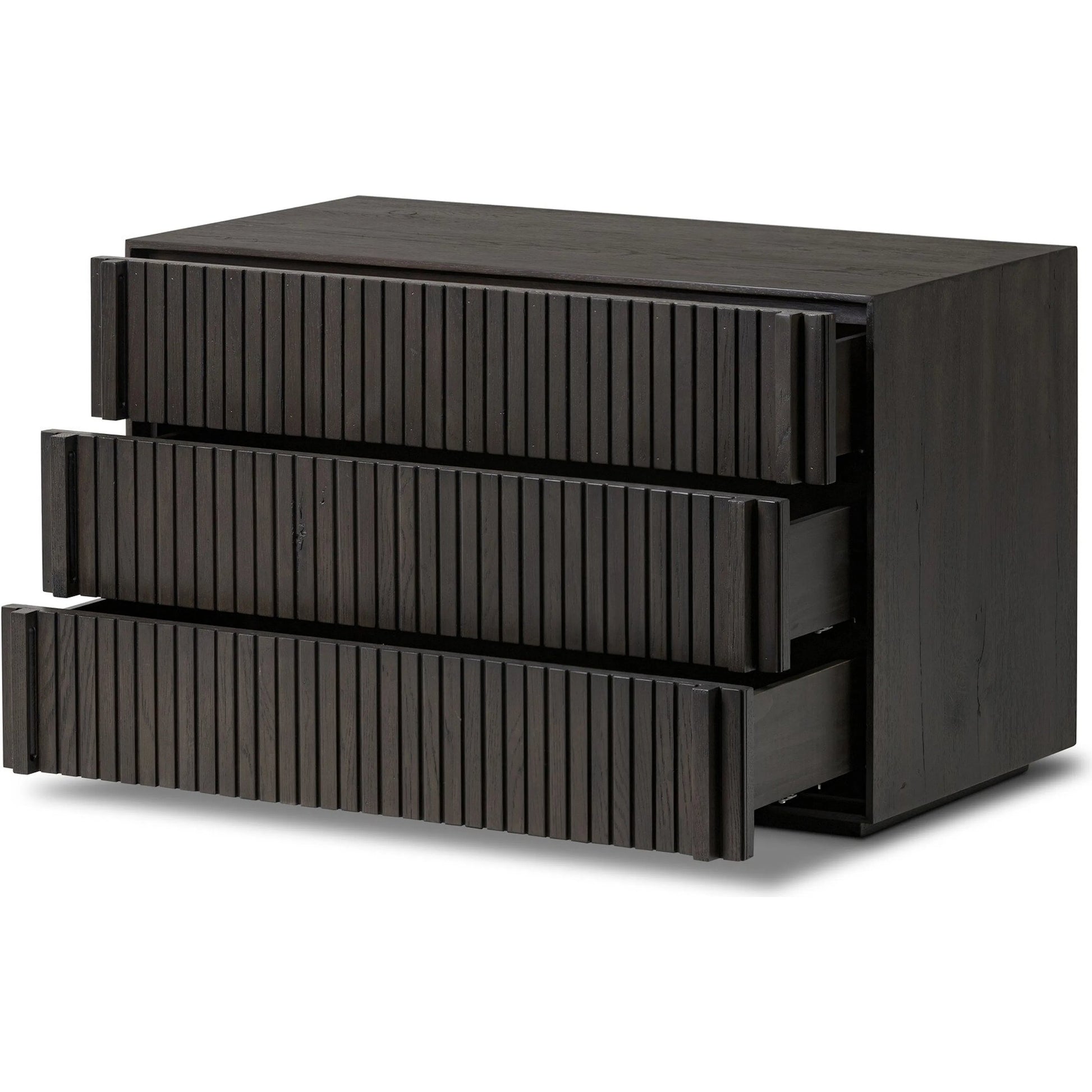 Leo Nightstand by Four Hands. Made from thick oak veneer, solid oak in a transitional style.