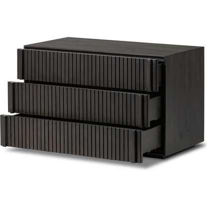 Leo Nightstand by Four Hands. Made from thick oak veneer, solid oak in a transitional style.