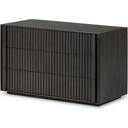 Leo Nightstand by Four Hands. Made from thick oak veneer, solid oak in a transitional style.