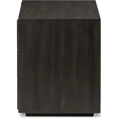 Leo Nightstand by Four Hands. Made from thick oak veneer, solid oak in a transitional style.