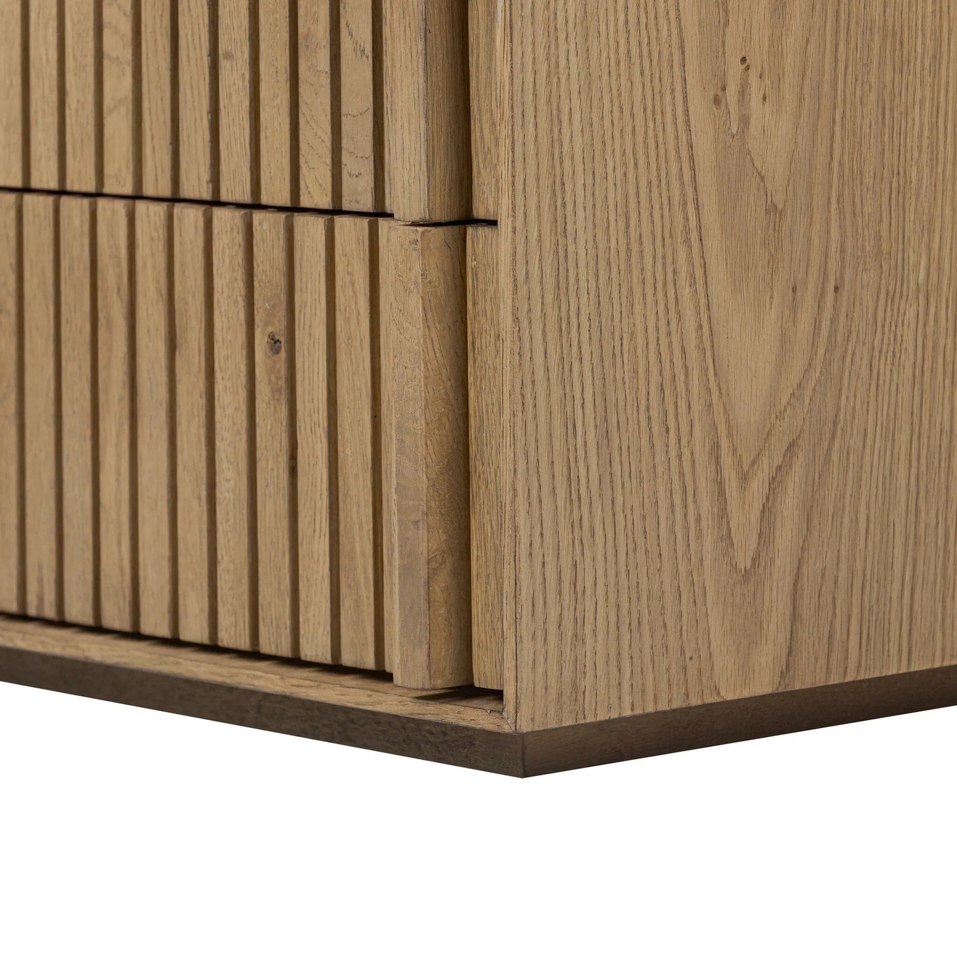 Leo Nightstand by Four Hands. Made from thick oak veneer, solid oak in a transitional style.
